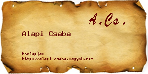 Alapi Csaba névjegykártya