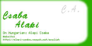 csaba alapi business card